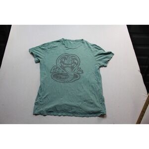 Old Navy Cobra Kai Graphic Tee Women Large Teal Excellent Short Sleeve Cotton